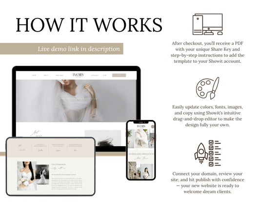 Ivory Atelier | Showit Website Template