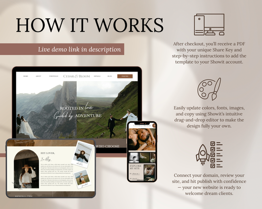 Cedar & Bloom | Showit Website Template