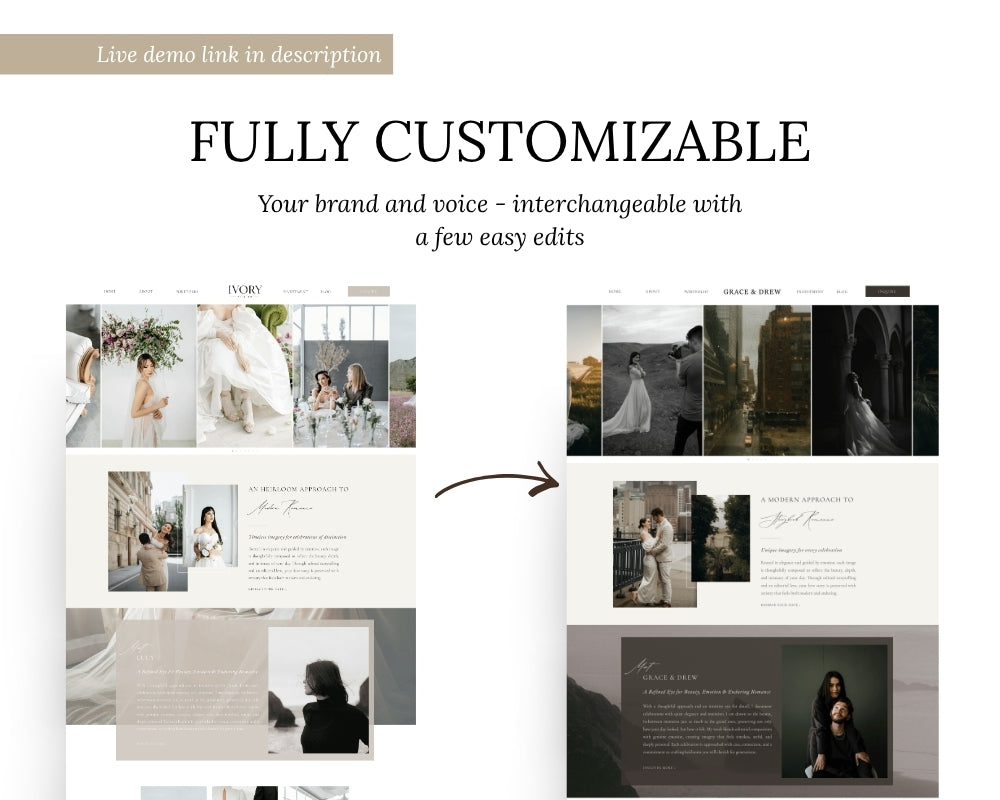 Ivory Atelier | Showit Website Template