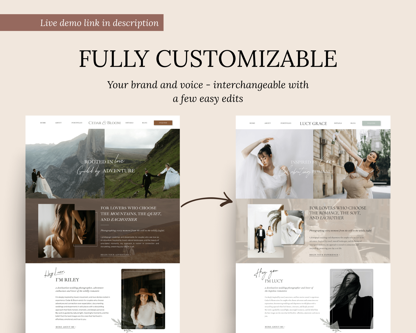 Cedar & Bloom | Showit Website Template
